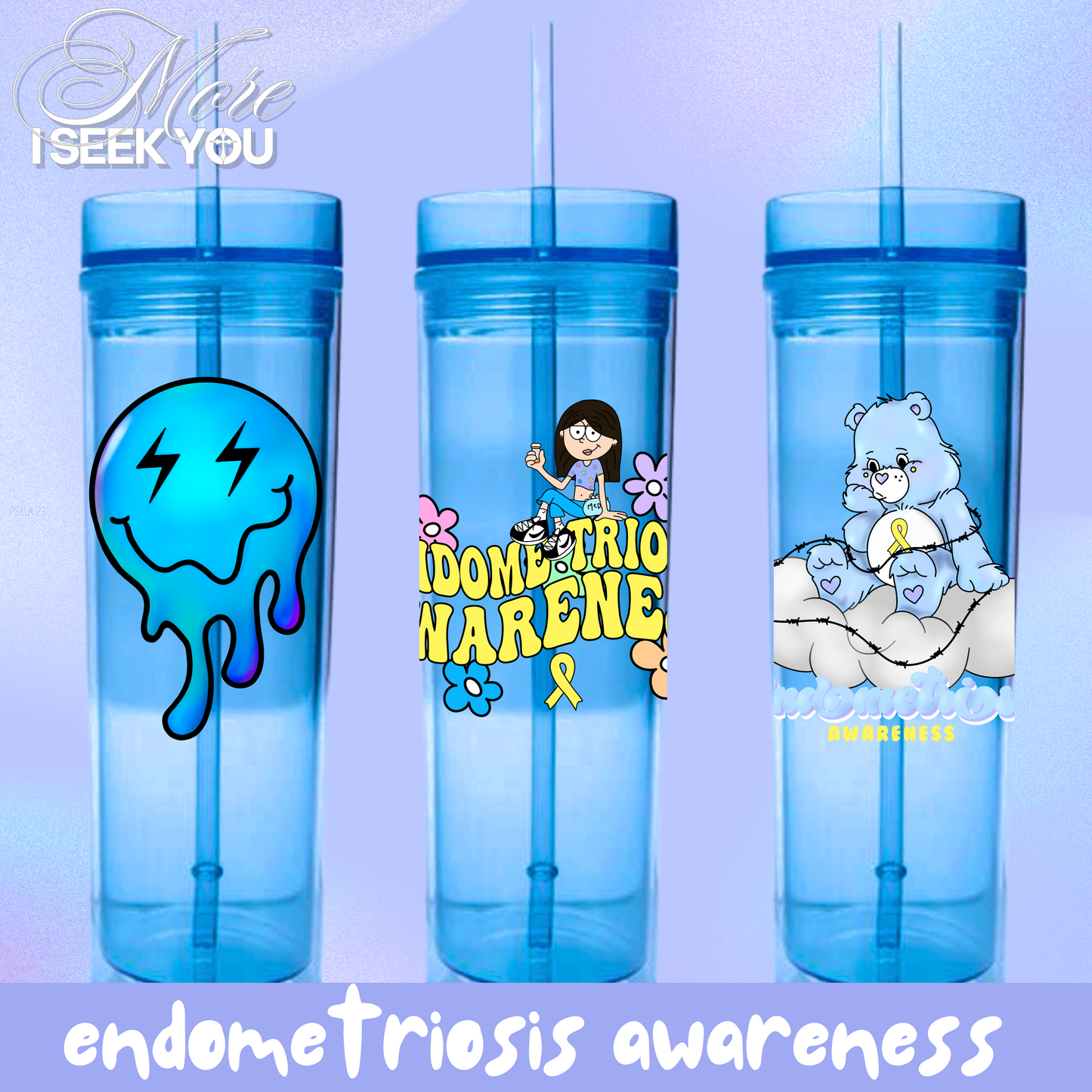 Endometriosis awareness acrylic tumblers