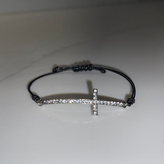 Rhinestoned Cross Bracelet